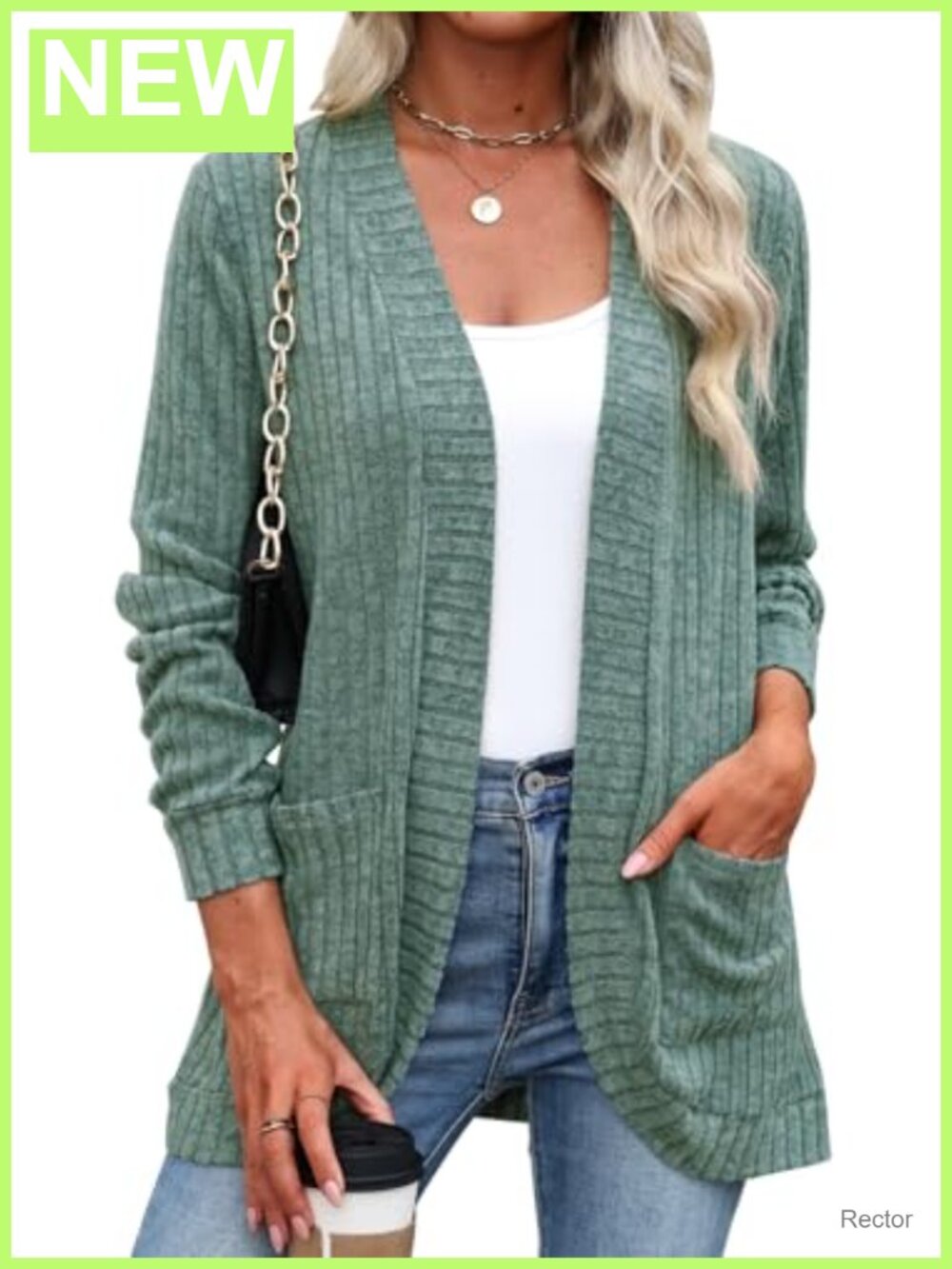 Lightweight Open Front Cardigan with Pockets Long Sleeve Duster Sweater